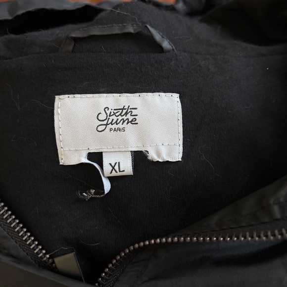 Men’s Sixth June Paris Poly Black Zip Windbreaker Jacket Sz XL - Picture 6 of 7